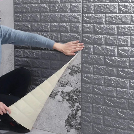 Pack de 10 Panneaux Muraux Adhésifs Anti-Humidité 3D