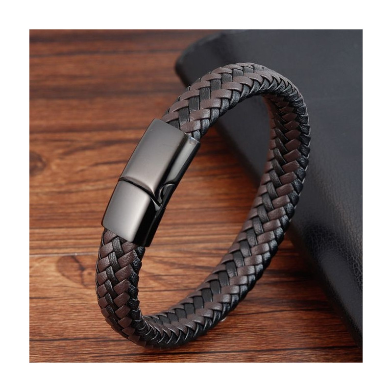 HAQI Bracelet Magnétique Homme Acier Inoxydable 316L – Aimants 3500 Gauss, Taille Réglable (22 Cm), Outil De Suppression Inclus, Cadeau Élégant