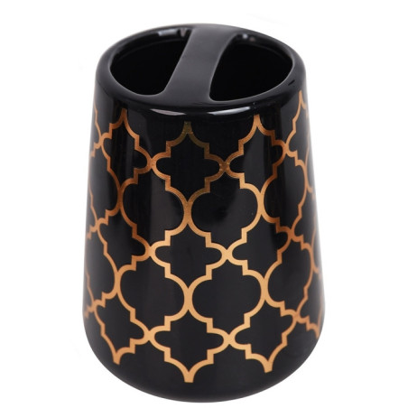 Accessoires de Salle de Bain en Céramique Rond Noir Arabesque