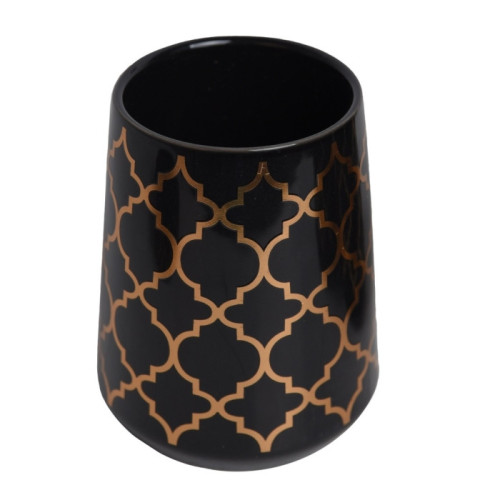 Accessoires de Salle de Bain en Céramique Rond Noir Arabesque