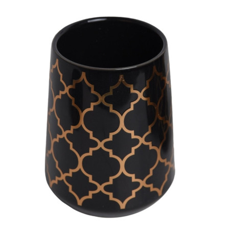 Accessoires de Salle de Bain en Céramique Rond Noir Arabesque